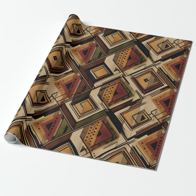 Papier Cadeau Motif rayé rustique du Sud-Ouest (1) (Déroulé)