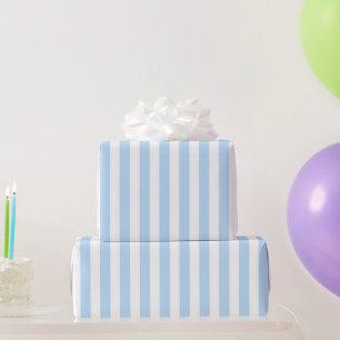 Papier Cadeau Motif rayure bleue pastel girly classique Printemp