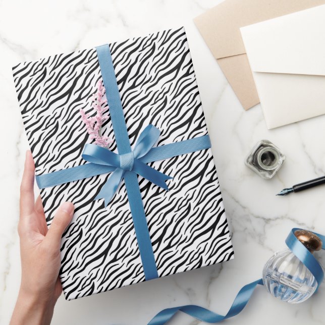 Papier Cadeau Motif rayure de tigre noir moderne Luxe (Cadeaux)