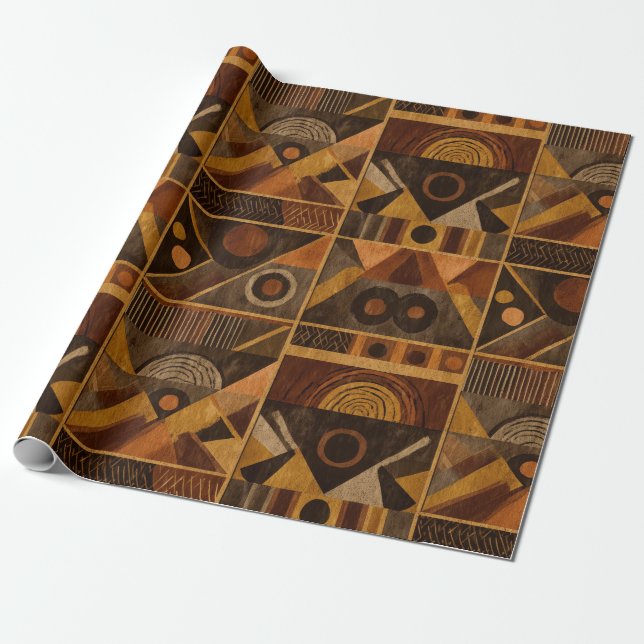 Papier Cadeau Motif rayure rustique du Sud-Ouest (4) (Déroulé)