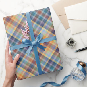 Papier Cadeau Motif rayures colorées automne hiver