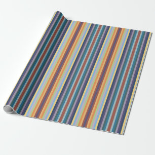 Papier Cadeau Motif rayures colorées automne hiver