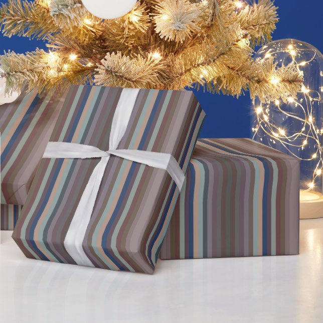Papier Cadeau Motif rayures de couleurs vives de l'année (Vacances)