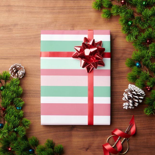 Papier Cadeau Motif rayures de Noël (Cadeau de vacances)