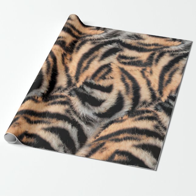 Papier Cadeau Motif Rayures de Tigre (Déroulé)