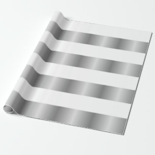 Papier Cadeau Motif rayures grises et blanches