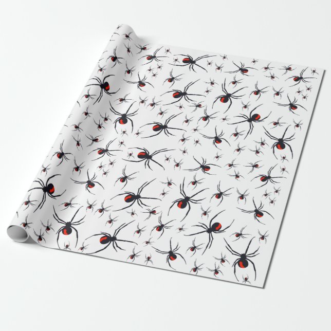 Papier Cadeau Motif Red & Black Spider (Déroulé)