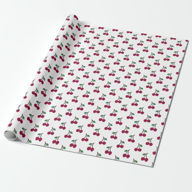 Papier Cadeau Motif Red Cherries Morden (Déroulé)