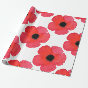 Papier Cadeau Motif Red Poppy