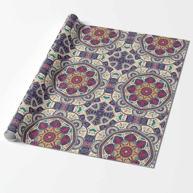 Papier Cadeau Motif réglable Mandala marocain  (Déroulé)