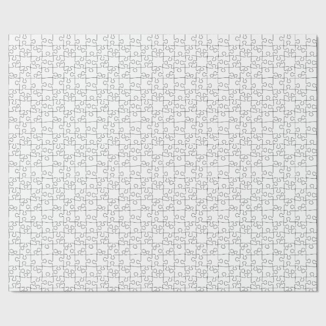 Papier Cadeau motif répétitif de puzzle noir et blanc (Couture)