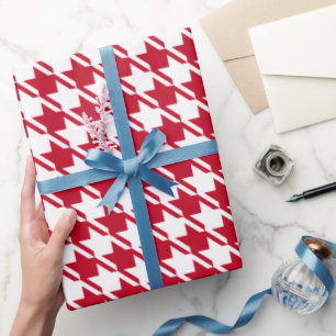 Papier Cadeau Motif répétitif Red Houndstooth