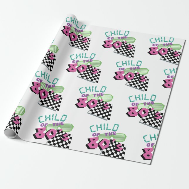 Papier Cadeau Motif rétro des années 80 (Déroulé)