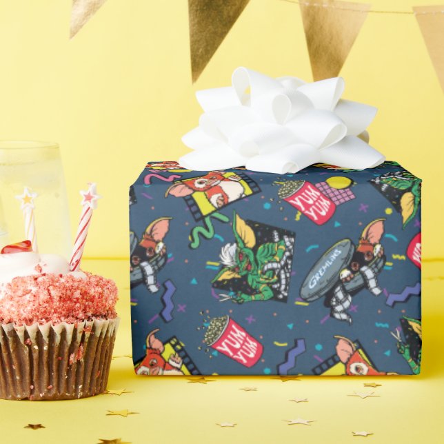 Papier Cadeau Motif Rétro-onde Gremlins™ 80's (Fête d'anniversaire)