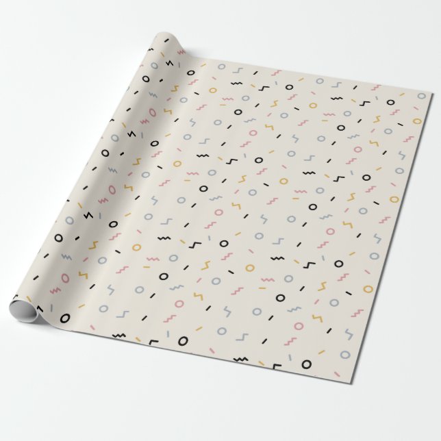 Papier Cadeau Motif Retro Squiggle (Déroulé)