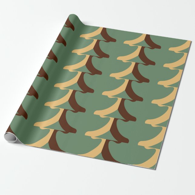 Papier Cadeau Motif rétro transparent avec éléments verticaux. a (Déroulé)