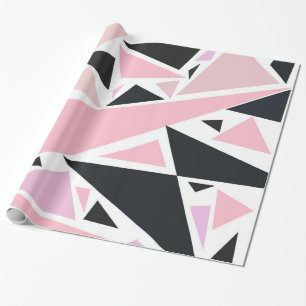 Papier Cadeau Motif rose artistique de triangles d'abrégé sur