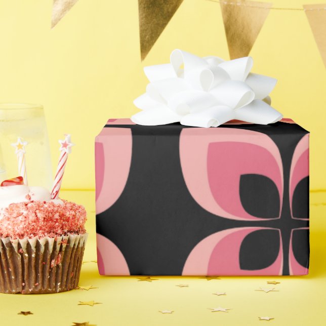 Papier Cadeau Motif rose deux tons lumineux (Fête d'anniversaire)