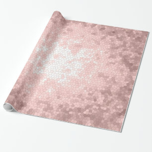 Papier Cadeau motif rose girly sophistiqué élégant d'or