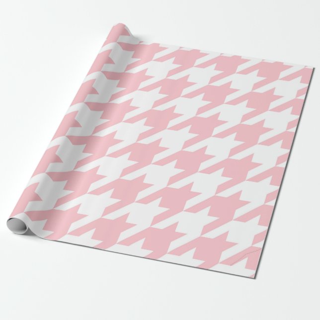 Papier Cadeau Motif rose Houndstooth (Déroulé)