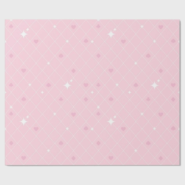 Papier Cadeau Motif rose poker (Plat)