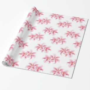 Papier Cadeau Motif rose Stargazer Lys