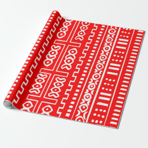 Papier Cadeau Motif rouge de tissu de boue