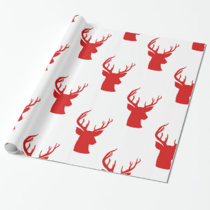 Papier Cadeau Motif rouge de vacances du mâle   Antler du renne