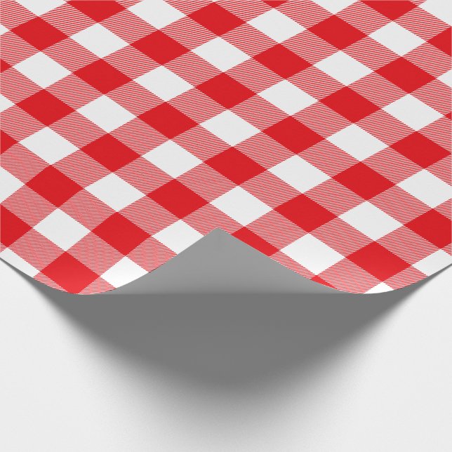 Papier Cadeau Motif rouge et blanc de contrôle de Buffalo (Coin)