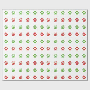 Papier Cadeau Motif rouge et vert de Noël d'animal familier