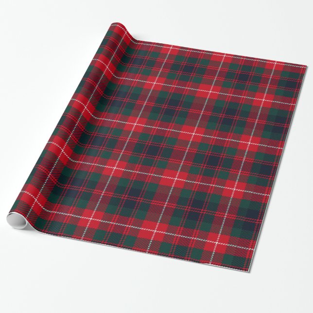 Papier Cadeau Motif rouge foncé royal de tartan de Stewart (Déroulé)