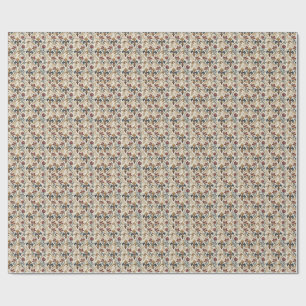 Papier Cadeau Motif Royal Baroque Fleur-de-Lis & Roses