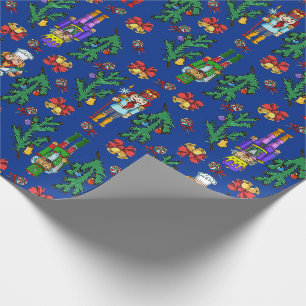 Papier Cadeau Motif royal de casse-noix et de guirlande