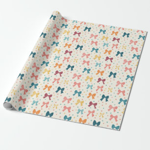 Papier Cadeau Motif ruban coquette à pois