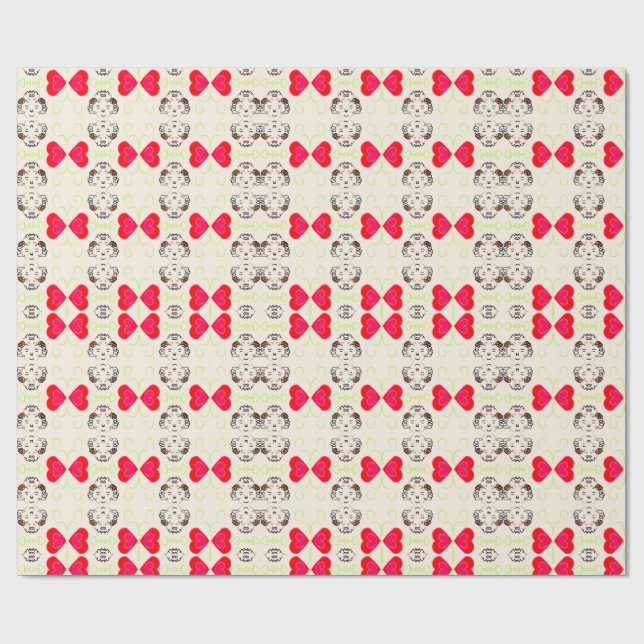 Papier Cadeau Motif Ruban Mignon (Plat)