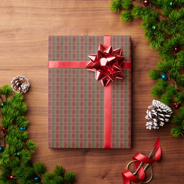 Papier Cadeau motif "Rustic Plaid Elegance" (Cadeau de vacances)