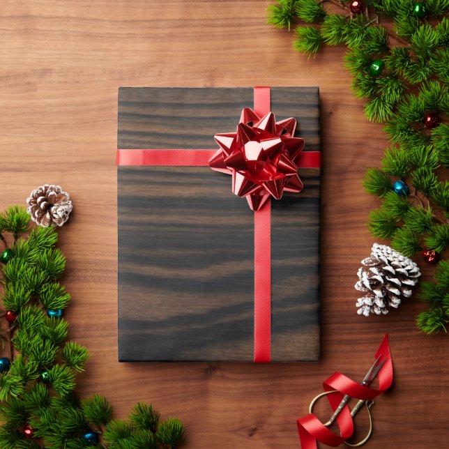 Papier Cadeau Motif rustique en bois (Cadeau de vacances)