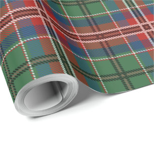 Papier Cadeau Motif rustique rouge vert plaid tartan Fêtes