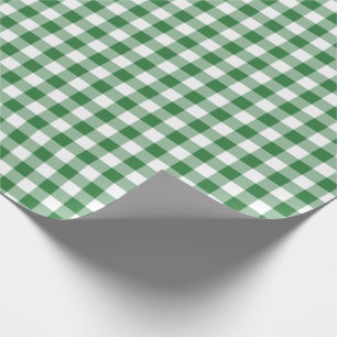 Papier Cadeau Motif rustique vert et blanc En vichy