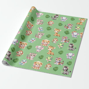 Papier cadeau motif Safari Jungle