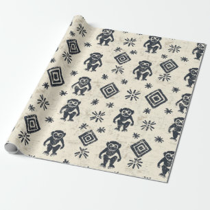 Papier Cadeau Motif Safari Jungle de Boho Monkey (2)
