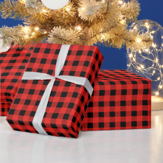 Papier Cadeau Motif sans couture à carreaux Red et Black Buffalo