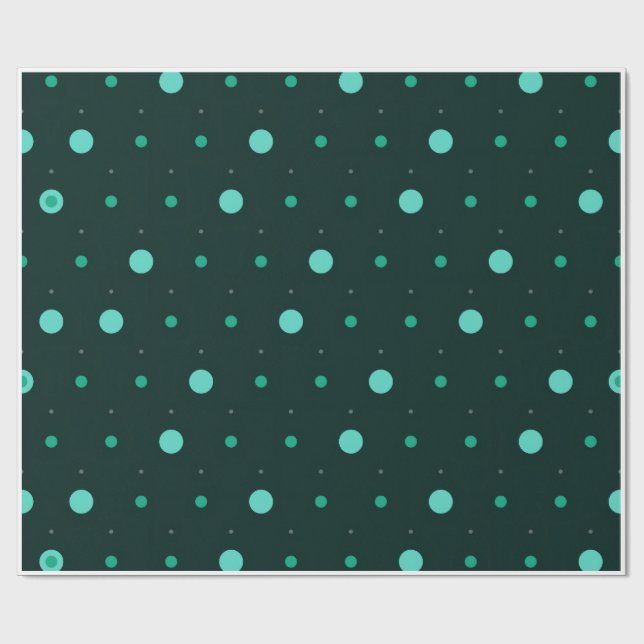 Papier Cadeau Motif sans couture à pois sarcelle (Plat)