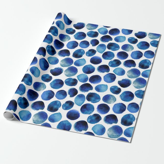 Papier Cadeau Motif sans couture avec bande d'aquarelle dessinée (Déroulé)