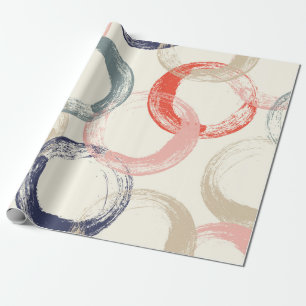 Papier Cadeau Motif sans couture avec cercles colorés d'aquarell
