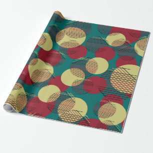 Papier Cadeau Motif sans couture avec cercles et lignes.