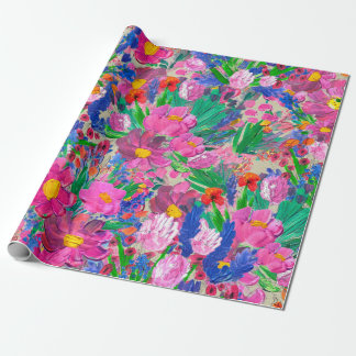 Papier Cadeau Motif sans couture avec de Belles fleurs. Aquarell