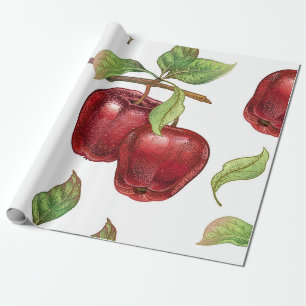 Papier Cadeau Motif sans couture avec des pommes rouges. vinique
