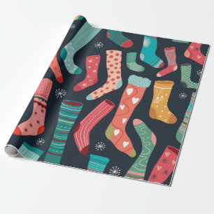 Papier Cadeau Motif sans couture avec différentes chaussettes c