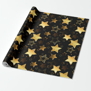 Papier Cadeau Motif sans couture avec étoiles d'or